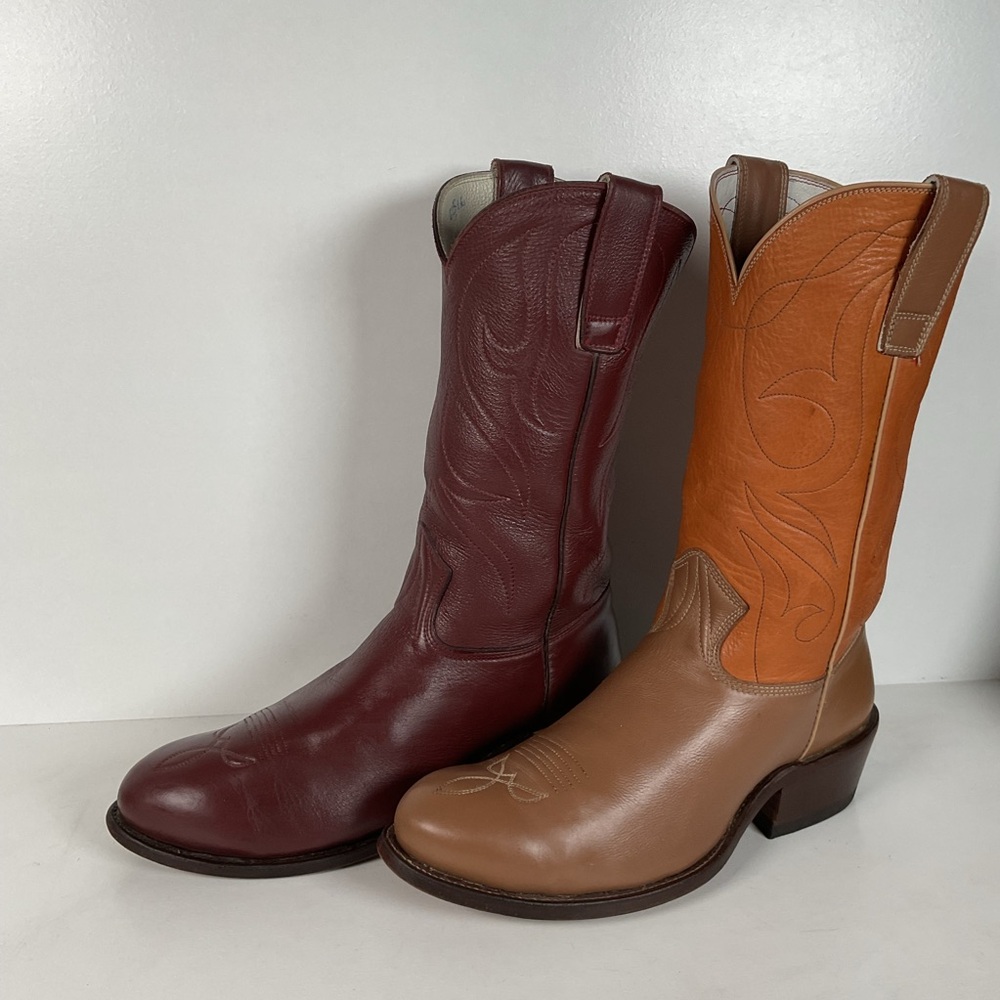 Stewart Fine Handmade Cowboy Boots | Custom | Set of (2) | Deertan | Men’s 9.5